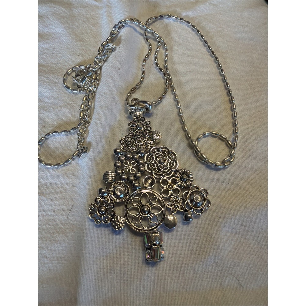 Vntg Retired Premier Christmas Tree Reversible ABCrystals 36"W/4"Extension Chain - Picture 6 of 6